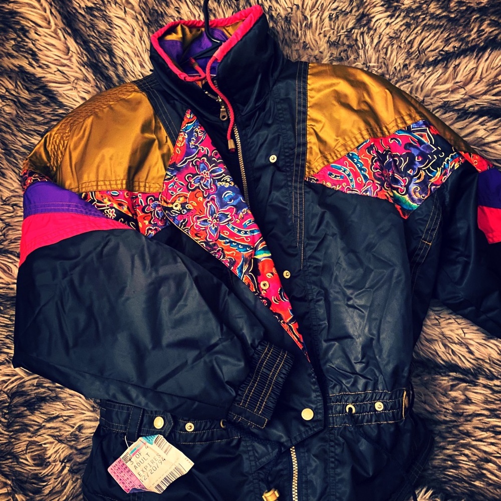 Vintage ski Jacket, Nevica Virage with ski lift tickets attached from 1994